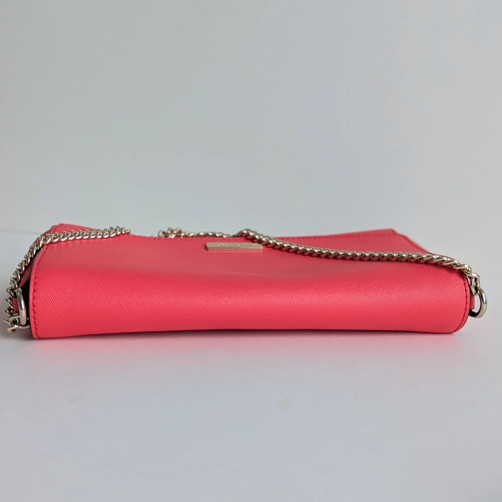 Kate Spade New York Laurel Way Greer Genuine Leather Crossbody Bag Coral Red - Picture 9 of 16